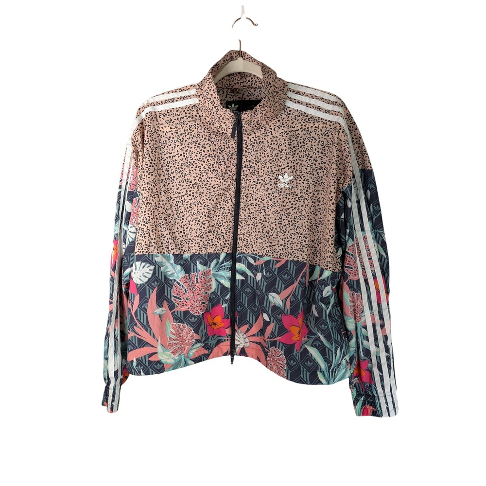 Adidas Originals x HER Studio London Track Jacket Womens L Floral Leopard